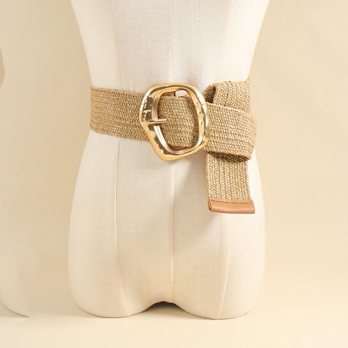 Cotton Linen Adjustable Waist Strap For Dresses Simple Woven Straw Belt Women Fashion Accessory Waistband W3