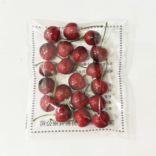 Yulaeo 食品サンプル 果物模型 本物そっくり 果物 大 レプリカ1パック フルーツデコレーション フェイク イミテーショ パーティー 机の果物食品の飾り撮影 幼児教育の小道具 (さくらんぼ(20個))