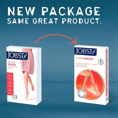 Image of JOBST UltraSheer Knee-High 20-30 mmHg Closed Toe Compression Stockings for Women, Medical Compression For Varicose and Spider Veins, Helps Prevent Swelling