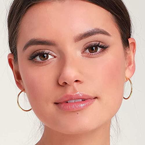 Gacimy Yellow Gold Hoop Earrings For Women, 30Mm Medium, 14K Gold Plated Hoops With 925 Sterling Silver Post thumb #1