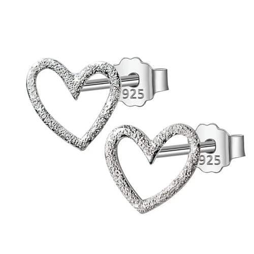 Idée cadeau d'amour boucles d'oreilles cœur argent 925 fille