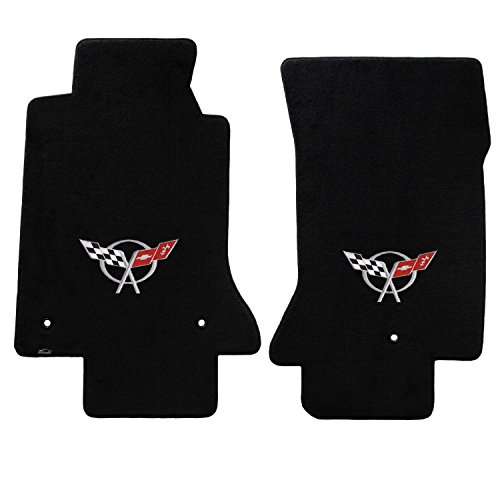 Lloyd Mats VELOURTEX Floor Mats for CORVETTE 1997-2004 2PC Mats BLACK VELOURTEX C5 LOGO