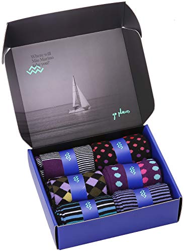 Marino Mens Dress Socks - Fun Colorful Socks for Men - Cotton Funky Socks - 6 Pack