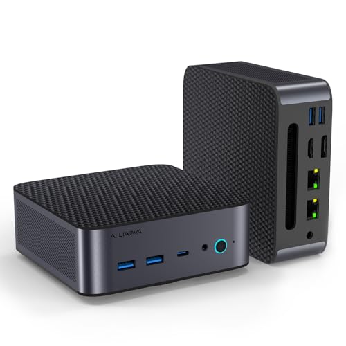 Image of ALLIWAVA H90Pro Mini PC, AMD Ryzen 7 8745HS (8C /16T, Up to 4.9GHz) Mini Desktop Computer, Radeon 780M, 32GB DDR5 1TB PCIe SSD, Dual 2.5G LAN, WiFi6 /HDMI /USB-C /DP /Gaming /Office Small PC