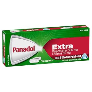 Panadol Extra with Paracetamol and Caffeine for Fast and Effective Pain Relief, 16 Caplets