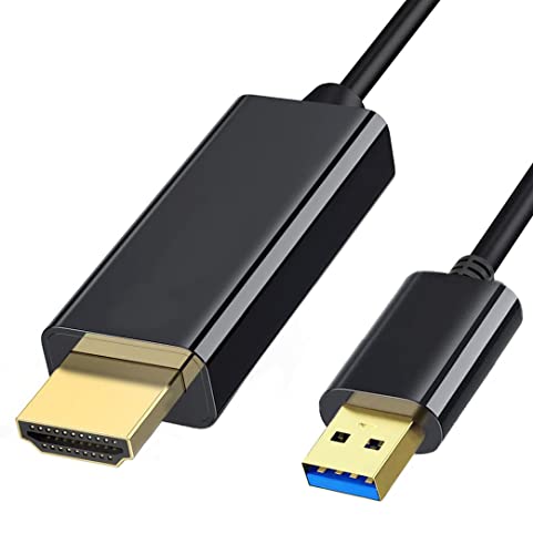 Bukeer USB to HDMI Adapter Cable for Mac iOS Windows 10/8/7/Vista/XP, USB 3.0 to HDMI Male HD 1080P Monitor Display Audio Video Converter Cable Cord