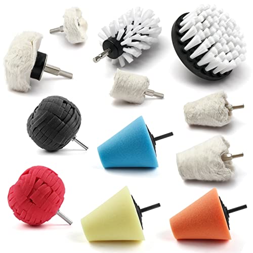 Medoon Kit de roda de polimento de polimento com 12 unidades, roda de polimento de bola de polimento