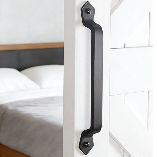 TSMIMTS Heavy Duty Barn Door Handle, 11 Inch Cast Iron