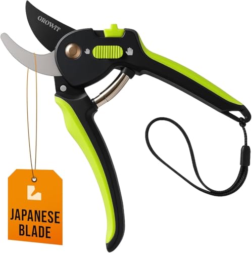 Ultra Sharp Japanese Steel Pruning Shears - Cuts 3X Easier,