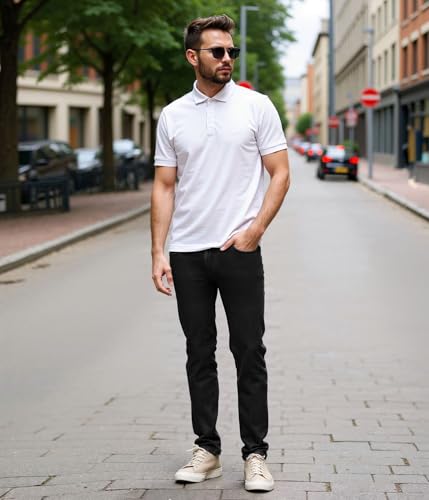 Image of ETHANOL Men's Straight Knit Denim Jeans