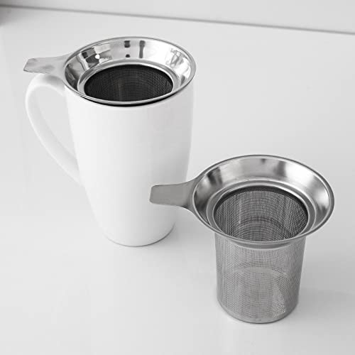 Extra Fine Mesh Tea Infuser Stainless Steel Tea Strainer For Loose Leaf Tea And Coffee, Tea Steeper With Large Capacity And Easy To Clean, Single Handle For Hanging On Teapots, Mugs, Cups #TOP1
