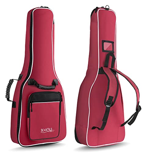 Rocktile housse pour guitares classiques ½ rembourré et doublé style sac à dos, bordeaux - Les Beatles, Paul McCartney, John Lennon, RIngo Starr, George Harrison Rocktile housse pour guitares classiques ½ rembourré et doublé style sac à dos, bordeaux