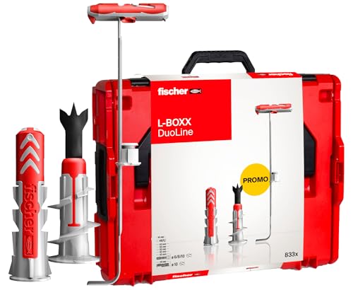 fischer L-Boxx 102 DuoLine, 833-teiliges Dübelset, 6-10 mm Durchmesser, 30-80 mm Länge, DuoPower, DuoTec und DuoBlade, für Profis und Heimwerker