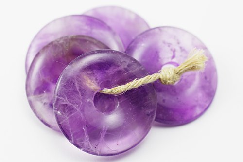 【石流通センター】【置き石】ドーナツ型(ピーディスク) 20mm アメジスト 天然石 パワーストーンのサムネイル