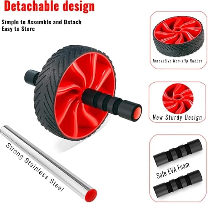 N1Fit Ab Roller Wheel - Ab Workout Equipment for Abdominal & Core Strength Training, Home Gym Fitness Equipment, Exercise Wheel for Men & Women