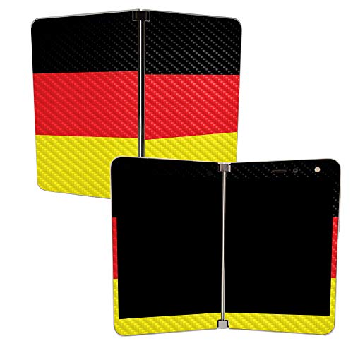 Image of MIGHTY SKINS MightySkins Carbon Fiber Skin for Microsoft Surface Duo - German Flag | Protective, Durable Textured Carbon Fiber Finish | Easy to Apply, Remove, and Change Styles | Made in The USA