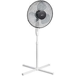 Ventilador Pie Media Markt Amazon Basics — ventilador de pie oscilante de 3 velocidades, 40 W, Negro