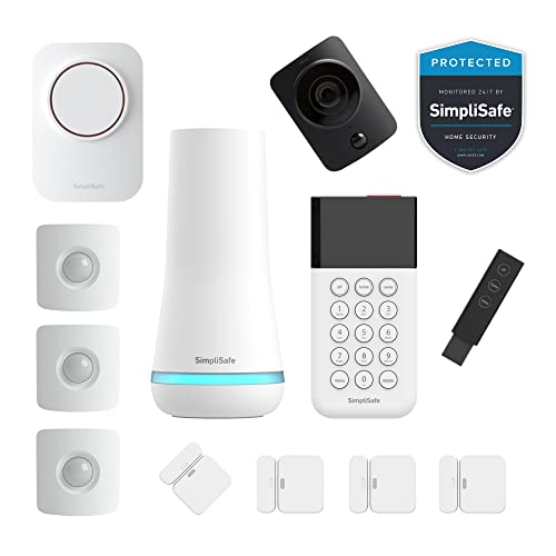 SimpliSafe SimpliSafe 12 Piece Wireless Home Alarm System (3rd Generation) with Motion Sensor, HD Security Camera and Outdoor Siren - Home Security Systems with Optional Monitoring and No Contracts