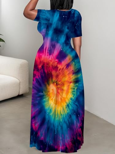 Image of SUZONANA Plus Size Dresses for Women Summer Casual Maxi Dress Short Sleeve Loose Vacation Dress