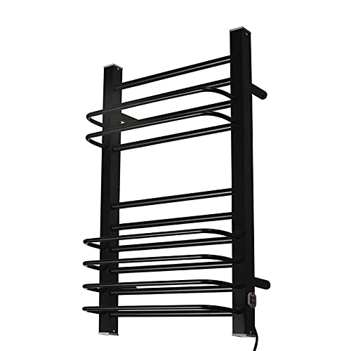 Beheizter Handtuchhalter Flach – 200x600 Mm, Schwarz – 11 Röhren, 162 Watt – Fürs Badezimmer