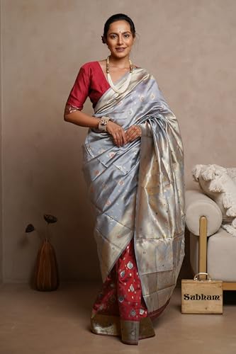 Image of MIRCHI FASHION Women Saree | Jacquard Banarasi Silk Woven Ethnic Motif Office Wear Sari
