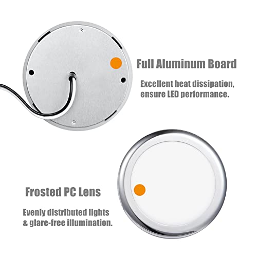 Acegoo Rv Boat Led Ceiling Light 4 Pack Surface Mount 12 Volt Puck Lights For Campers, Motorhomes, Trailers, 5Th Wheels, Yachts Interior Lighting (Warm White) #TOP1