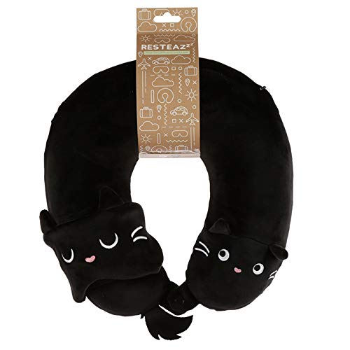 Coussin Voyage Relaxeazzz Chat oreiller cervical ergonomique et masque de nuit