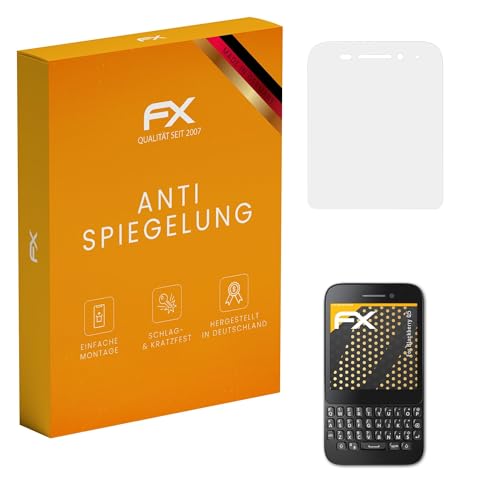 atFoliX Bildschirmfolie kompatibel mit Blackberry Q5 Schutzfolie, entspiegelnde & stoßdämpfende FX Folie (3X)