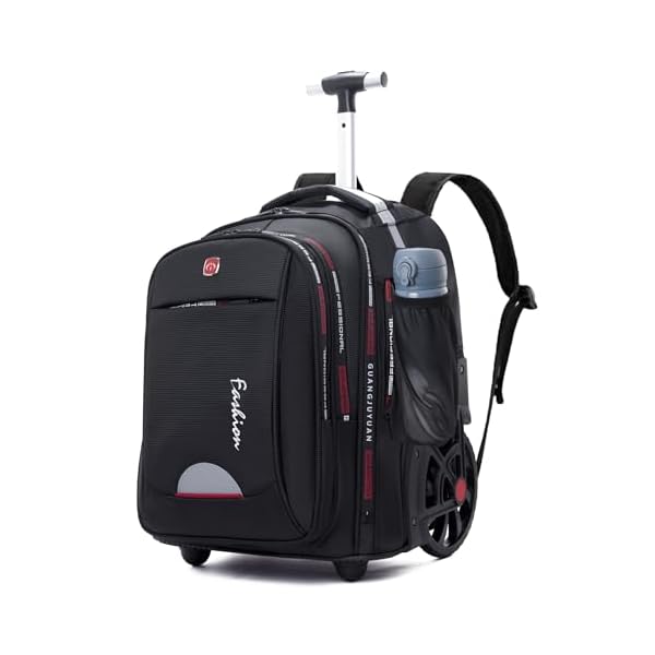 Rolling Backpack for Adults, 22 Inch Backpack with Wheels for Business, College Student and Travel Commuter, Waterproof Wheeled Backpack (black)
