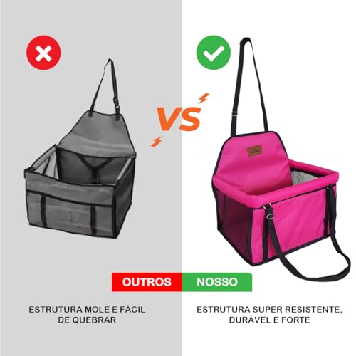 Assento Cadeira Para Viajar Com Pet Até 15kg no Carro Transporte Seguro Confortável