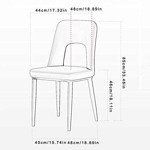 SJIALEN Modern Dining Chairs Set of 6, Office Lounge Kitchen Bedroom Chairs Faux Matte Leather Upholstered Carbon Steel Legs Side Chairs Kitchen Chair (Color : Blue, Size : 40x48x85cm)