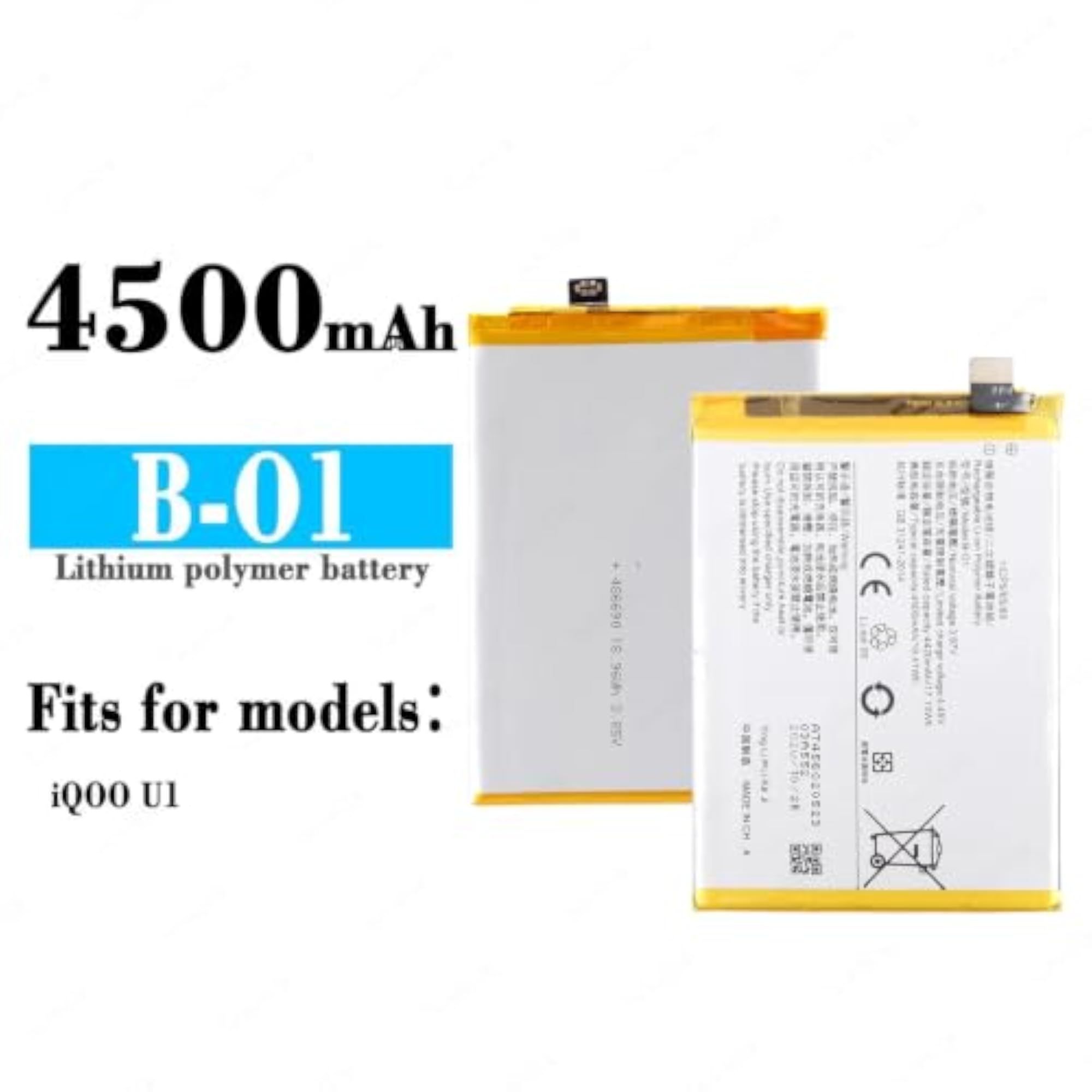 Battery for VIVO IQ00 U1, 4500mAh, White