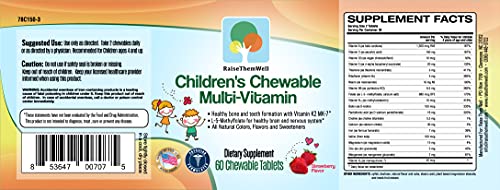 Raise Them Well Great Tasting Chewable Kids Vitamins - Multivitamin For Kids With All-Natural Colors, Flavors, And Sweeteners Includes Free Kids Vitamin Pdf #TOP5