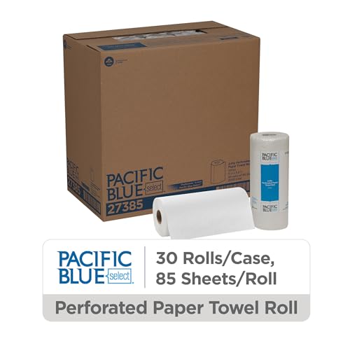 Georgia-Pacific Blue Select 2-Ply Perforated Paper Towel Rolls, 27385, 85 Sheets Per Roll, 30 Rolls Per Case
