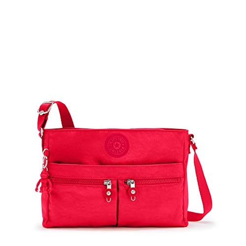 Kipling womens Women's New Angie Handbag, Lightweight Bag, Nylon Travel Crossbody Bag, Red Rouge, 10.5 L X 8 H X 2 D US