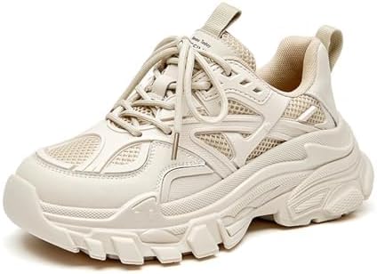 BEAU TODAY Chunky Sneakers for Women, Fashion Platform Sneakers Dad Shoes for Women, Casual Lace-up Walking Shoes - Image 7