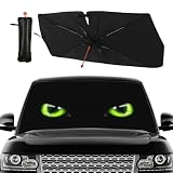 GDEVIG Car Windshield Sun Shade Umbrella,Dragon Eyes Foldable Car Umbrella, UV Block&Heat Insulation Automotive Front Window Sunshade Cover for Cars Trucks, 57'X30'
