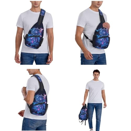 Image of Crossbody Bag Butterfly Dream Catcher Sling Bag Backpack Chest Bags Shoulder Bag for Women Men