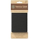 BIODEGRADABLE Elastic Hair Ties for Women & Men - Organic No Crease Black Hair Tie Ponytail Holders and Hairties for Buns - Plastic Free Hairbands for Women and Mens Hair - 5mm (27 count)