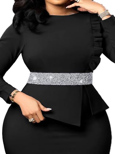 Abien Rhinestone Belts for Women Plus Size Crystal Belt Silver Rhinestone Stretch Waist Belt for Dress Formal