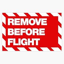 Remove Before Flight Aviation Safety Tag Warning Label Red White Design 5" Vinyl Decal Bumper Sticker