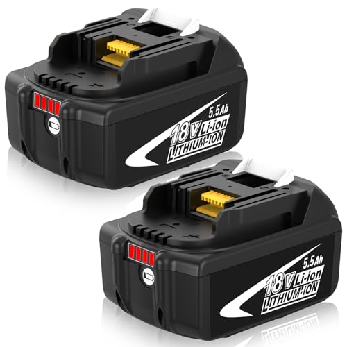 2X BL1850B Recambio para Makita Batería 18V 5.5Ah BL1860B BL1860 BL1850 BL1840B BL1840 BL1830B BL1830 BL1815 BL1835 BL1845 LXT-400 con Indicador LED