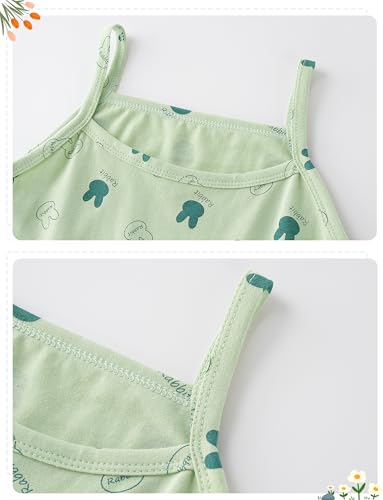 Image of SEAUR Toddler Girls Cotton Camisole Cute Tank Tops Tagless Sleeveless Undershirt Spaghetti Strap Flower Clothes