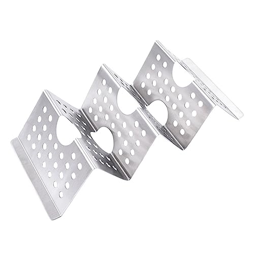 NAMOARLY Tortilla Stand Stainless Burritos Stand Tortilla Holder Stainless Taco Holder Taco Stands Tortilla Support Oven Tortilla Shaper Holds up to 3 Tacos Trays Silver Stainless Steel