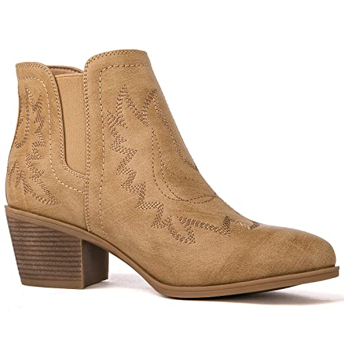 Globalwin Womens Pull-On Ankle Western Cowboy Boot, 21Yy01 Khaki, Size 9 (Gw-W21Yy01-Khaki-Sz-9) #TOP2