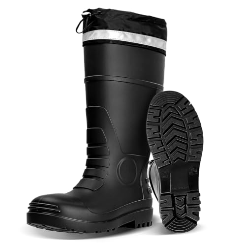 Men Rain Boots Waterproof Knee High Rubber Shoes for Fishing Yard Farm Snow