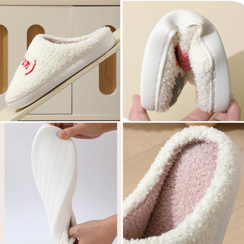 Cute Plush Slippers for Women and Men with Embroidered Flower Cactus Bow or Letter Design Memory Foam Lined Indoor House Shoes with Soft Sole Unisex Fit Cozy and Stylish3