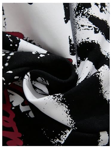 COZYEASE Men's 2 Piece Outfits Y2K Graphic Short Sleeve T Shirt and Drawstring Waist Shorts Set3