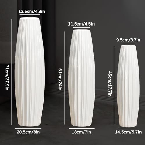 Vase en céramique blanc grand modèle pour chambre à coucher - 8