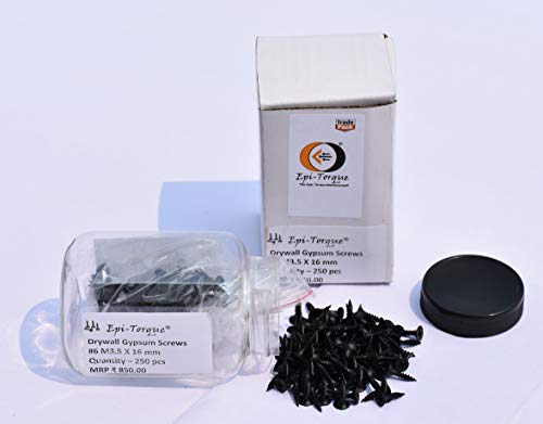 Image of Drywall Gypsum Black Screw Sharp Point Size #6 M3.5 X 16mm (Pack of 250 Pcs)